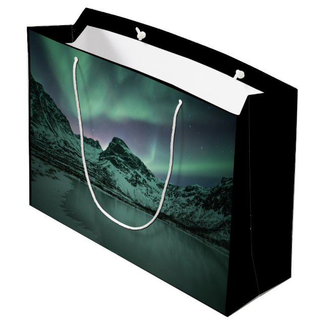 Northern Lights Norway Large Gift Bag (Back Angled)