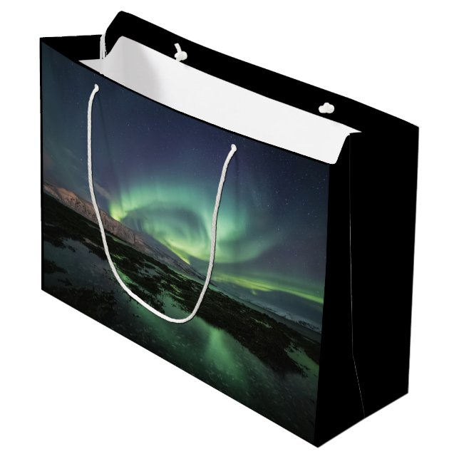 Northern Lights Norway  Large Gift Bag (Front Angled)