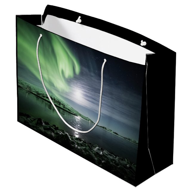 Northern Lights Norway Large Gift Bag (Back Angled)