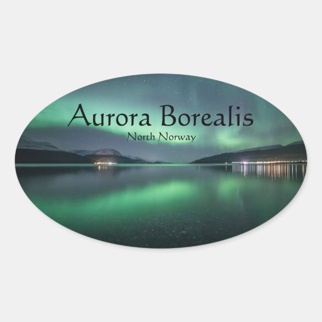 Northern Lights Norway Oval Sticker (Front)