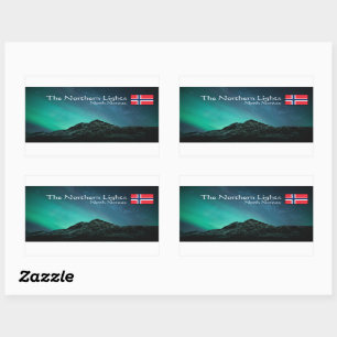 Northern Lights Norway Rectangular Sticker