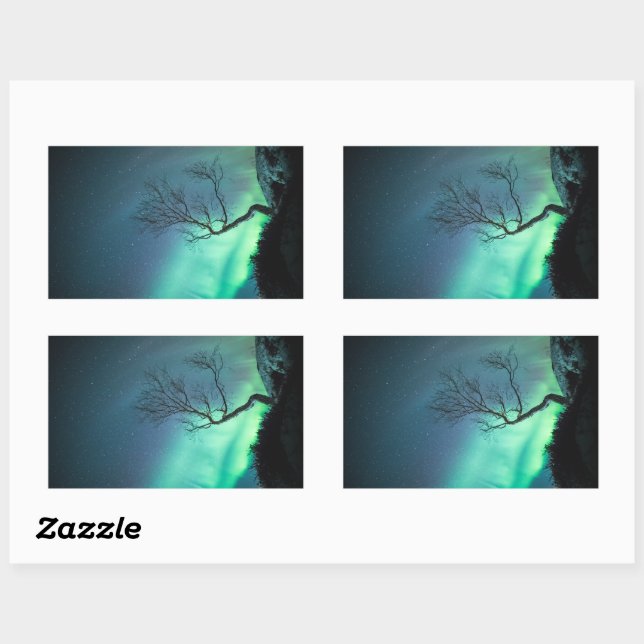 Northern Lights Norway Rectangular Sticker (Sheet)