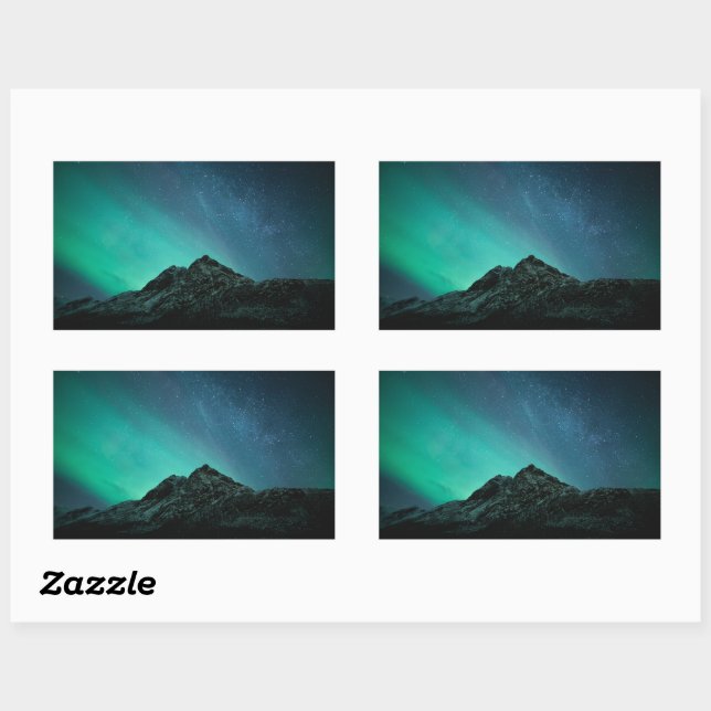 Northern Lights Norway Rectangular Sticker (Sheet)