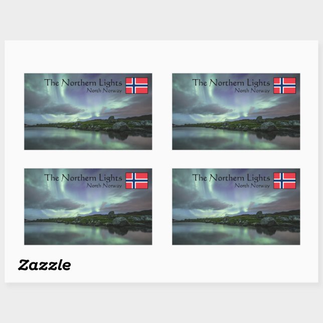 Northern Lights Norway Rectangular Sticker (Sheet)