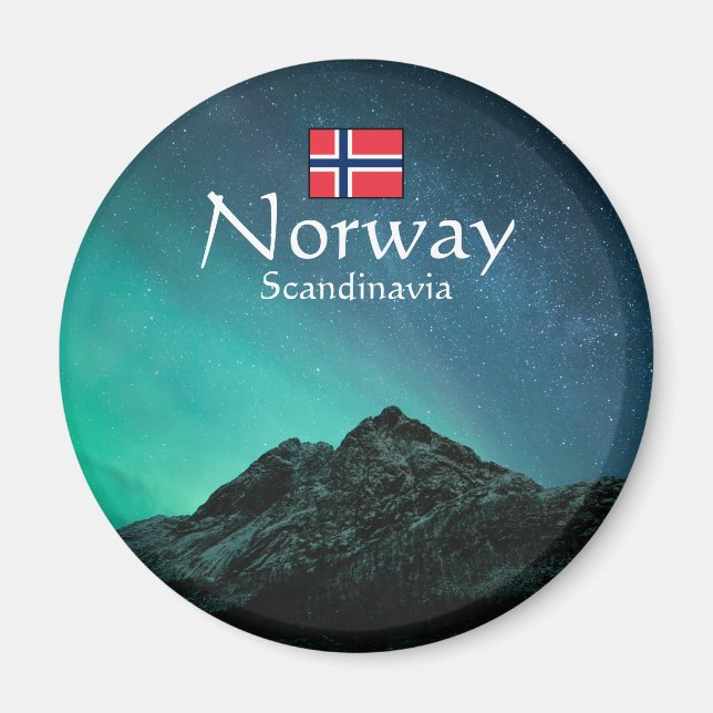 Northern Lights Norway Souvenir Magnet (Front)