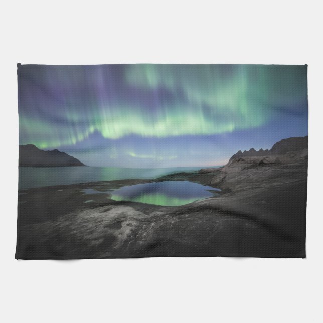 Northern Lights Norway Tea Towel (Horizontal)