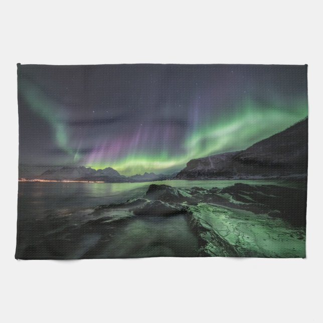 Northern Lights Norway Tea Towel (Horizontal)