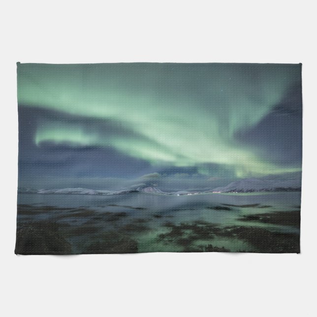 Northern Lights Norway Tea Towel (Horizontal)