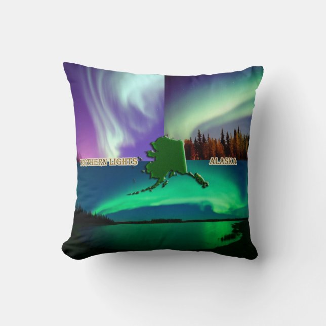 Northern Lights of Alaska Collage Cushion (Front)