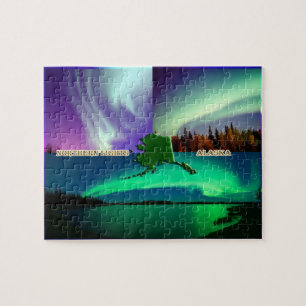 Northern Lights of Alaska Collage Jigsaw Puzzle