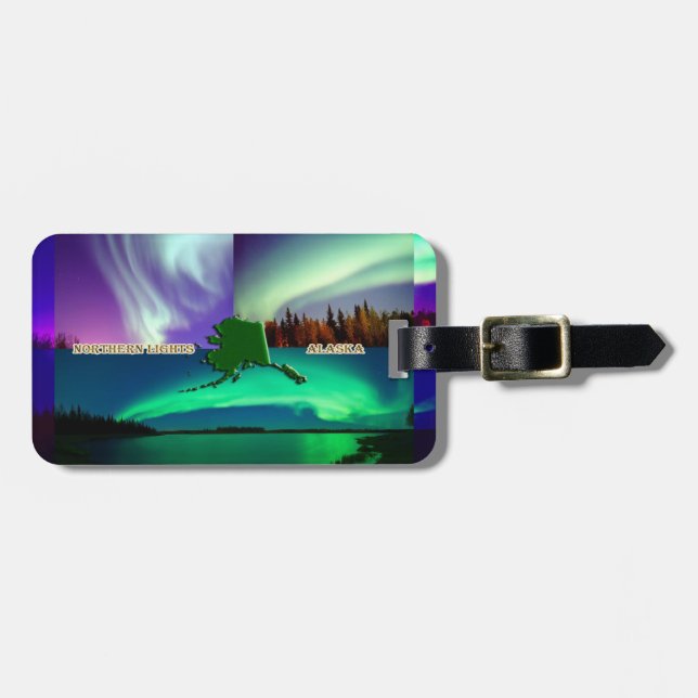Northern Lights of Alaska Collage Luggage Tag (Front Horizontal)