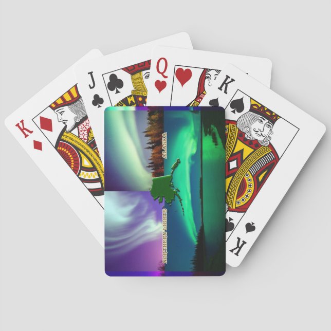 Northern Lights of Alaska Collage Playing Cards (Back)