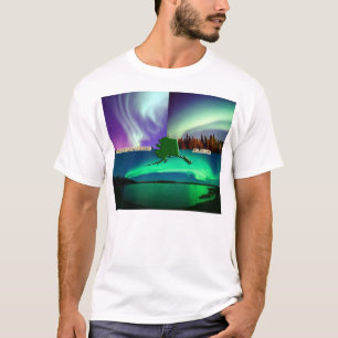 Northern Lights of Alaska Collage T-Shirt