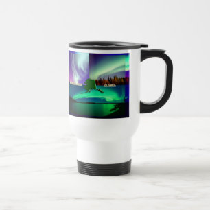 Northern Lights of Alaska Collage Travel Mug