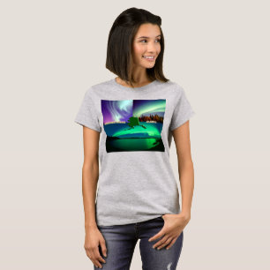 Northern Lights of Alaska Collage Womens T-Shirt
