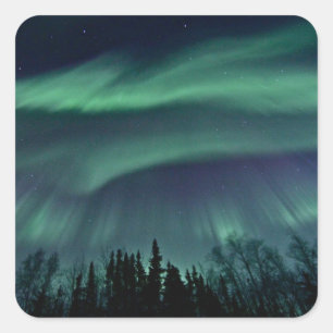 Northern Lights of Alaska Square Sticker