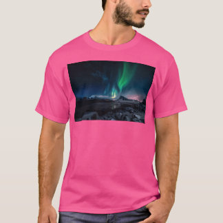 Northern Lights Over The Mountains During Night Ti T-Shirt
