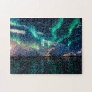 Northern Lights Over Water   Aurora Borealis Jigsaw Puzzle