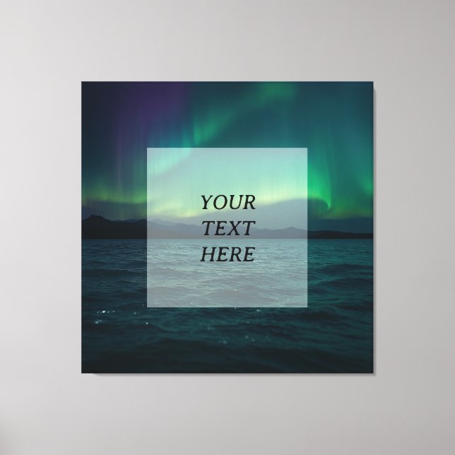 Northern Lights Over Water – Personalised Scenic D Canvas Print (Front)