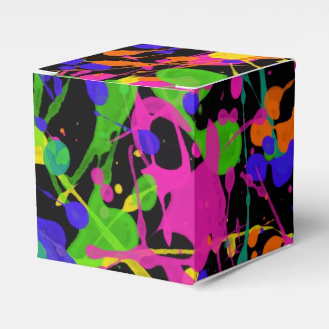 Northern Lights Paint Splatters Favour Box (Front Side)