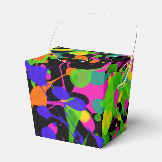 Northern Lights Paint Splatters Favour Box (Front Side)