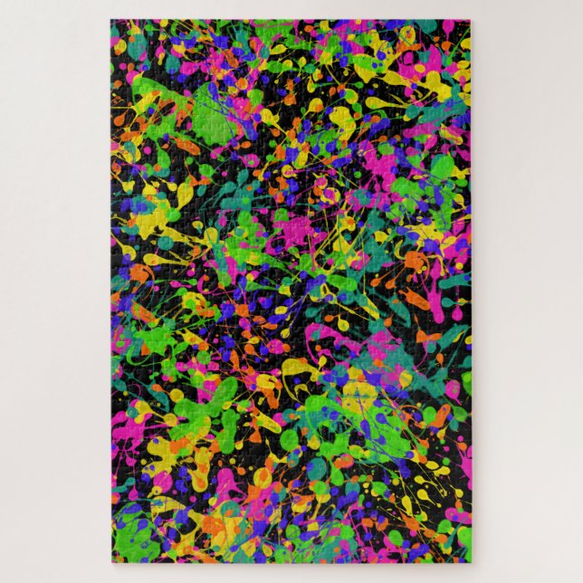 Northern Lights Paint Splatters Jigsaw Puzzle (Vertical)