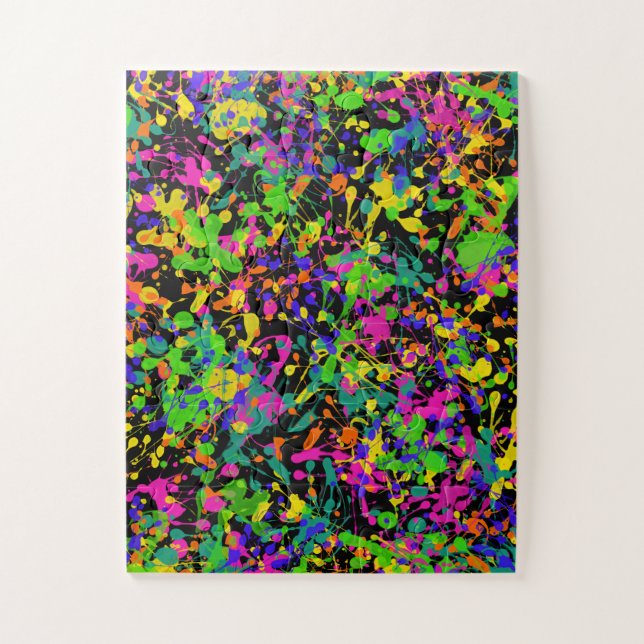Northern Lights Paint Splatters Jigsaw Puzzle (Vertical)