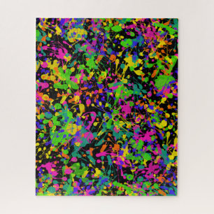 Northern Lights Paint Splatters Jigsaw Puzzle