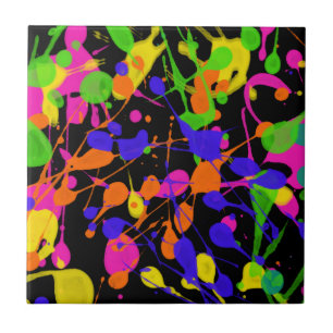 Northern Lights Paint Splatters Tile