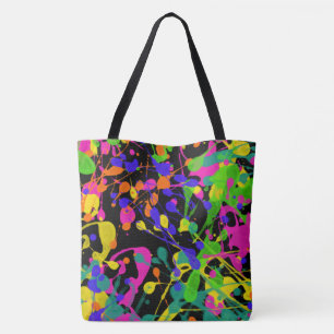 Northern Lights Paint Splatters Tote Bag
