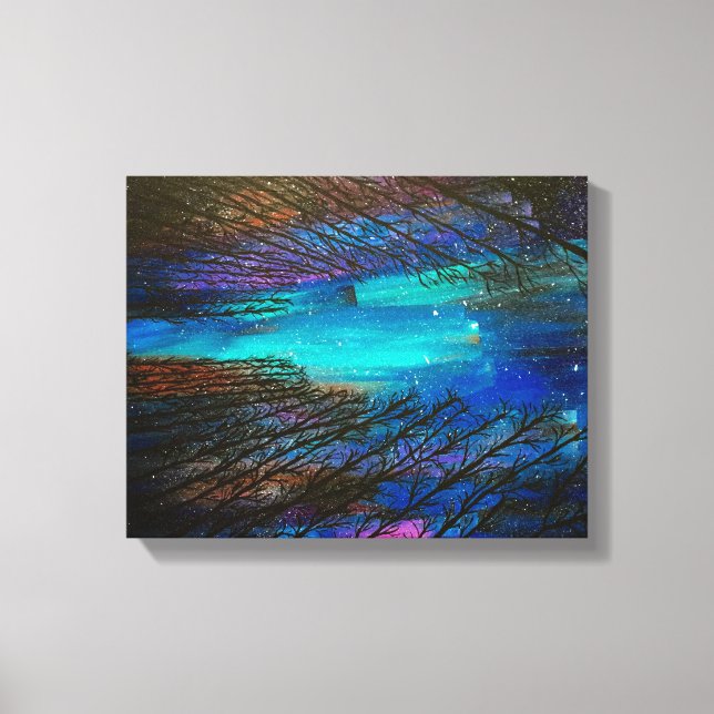 Northern Lights Painting Canvas Print (Front)