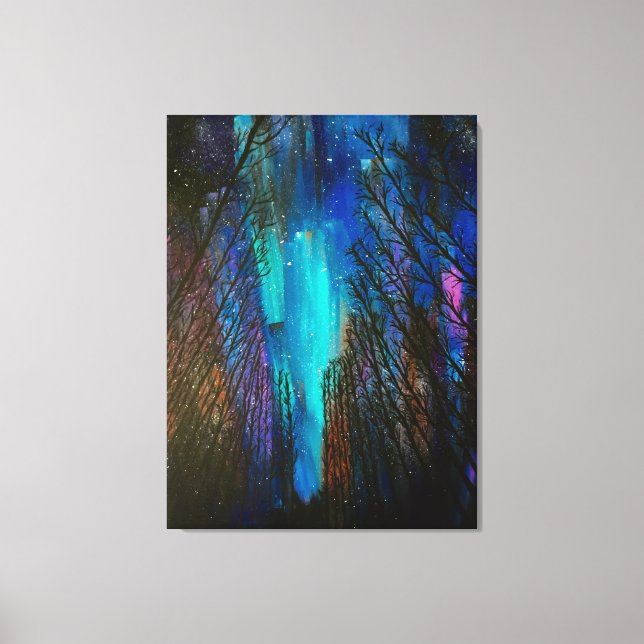 Northern Lights Painting Canvas Print (Front)