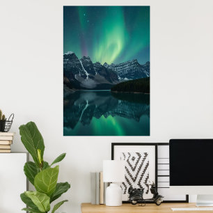 Northern Lights Panorama – Three-Panel Landscape P Poster