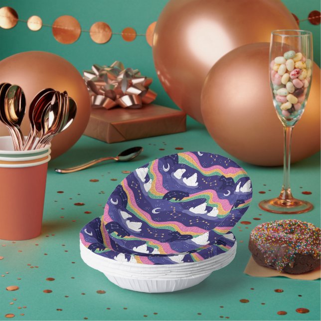 Northern Lights Paper Bowls Paper Plate (Multi)
