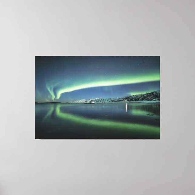 Northern Lights Reflection Canvas Print (Front)