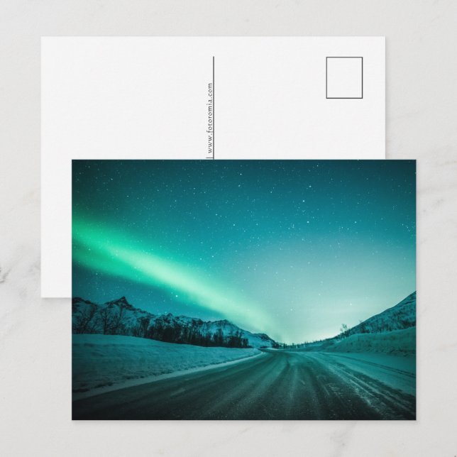Northern Lights Road Holiday Postcard (Front/Back)