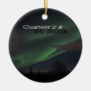 Northern Lights Show; Customisable Ceramic Tree Decoration