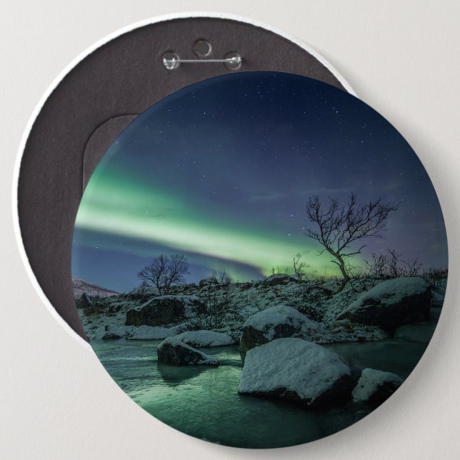 Northern Lights Sky 6 Cm Round Badge (Front & Back)