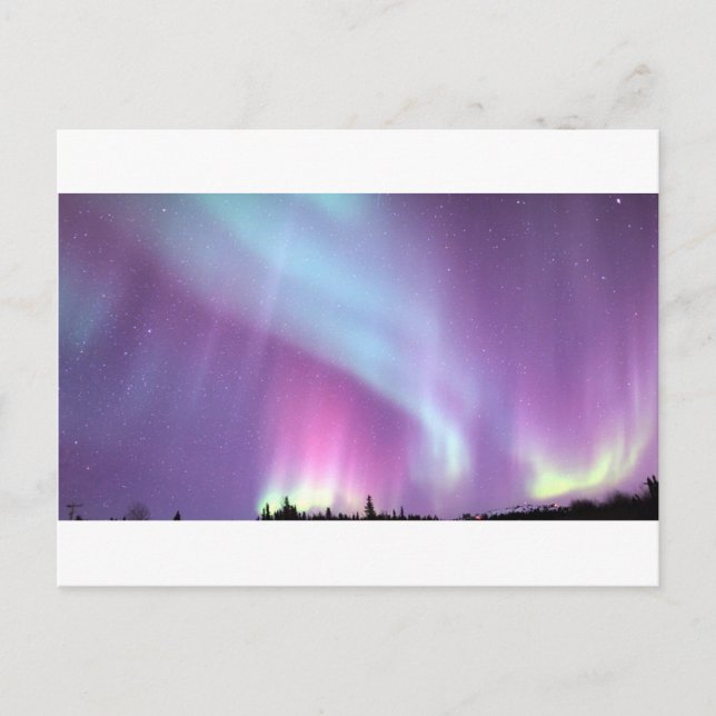 Northern Lights Sky Winter Alaska Stars Postcard (Front)