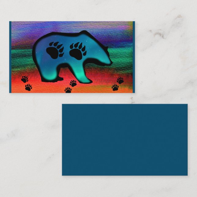 Northern Lights Spirit Bear Business Card (Front/Back)