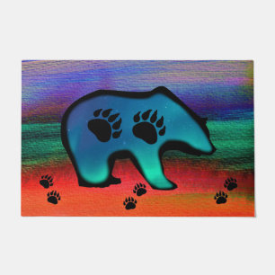 Northern Lights Spirit Bear Doormat