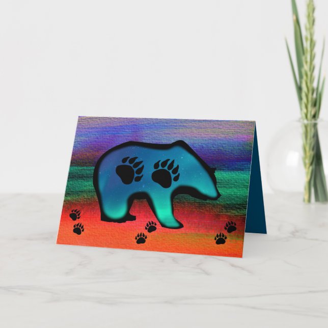 Northern Lights Spirit Bear Note Card (Front)