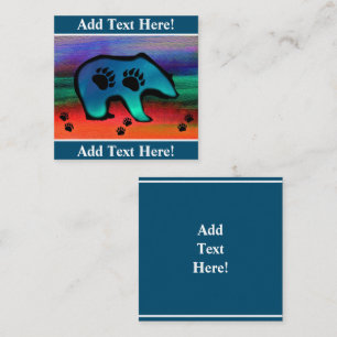 Northern Lights Spirit Bear Square Business Card