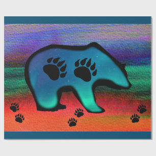 Northern Lights Spirit Bear Wrapping Paper