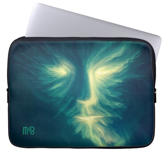 Northern Lights Spirit Face Cosmic Sky Art Laptop Sleeve (Front)