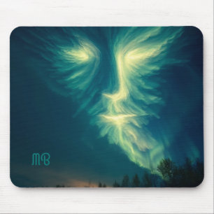 Northern Lights Spirit Face Cosmic Sky Art Mouse Mat
