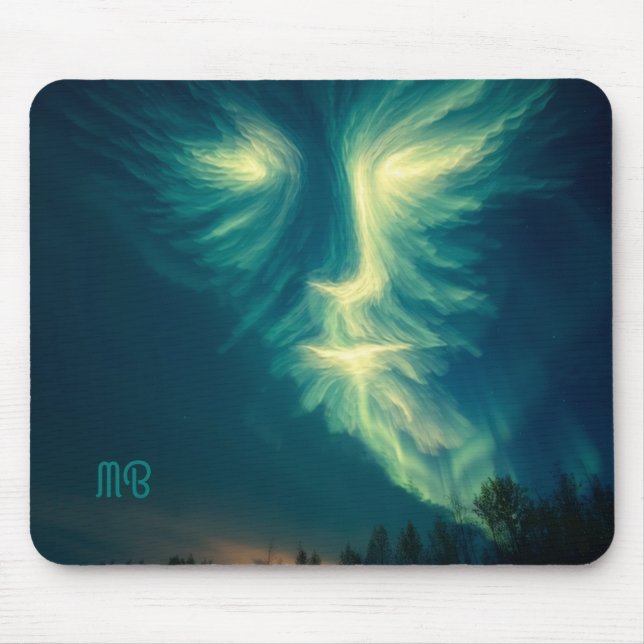 Northern Lights Spirit Face Cosmic Sky Art Mouse Mat (Front)