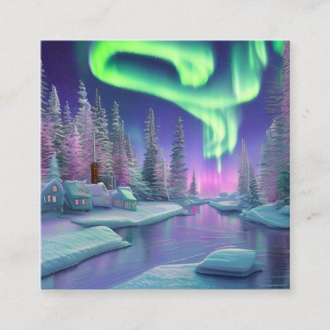 Northern Lights Square Business Card (Front)