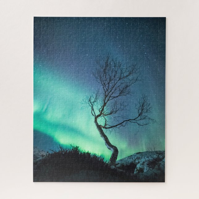Northern Lights Tree Jigsaw Puzzle (Vertical)