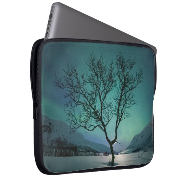 Northern Lights Tree Laptop Sleeve (Front Right)